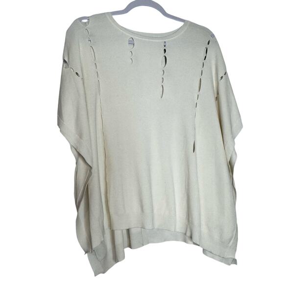 One Grey Day Pruitt Pullover White Distressed Women Size Small NWT - Picture 2 of 9
